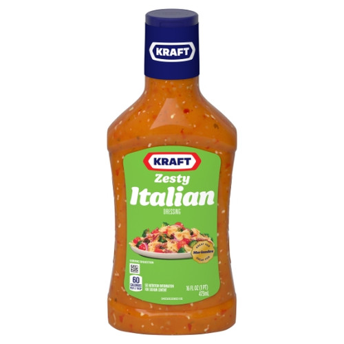 Kraft Zesty Italian Dressing Bottle, 16 Fluid Ounce, 6 Per Case